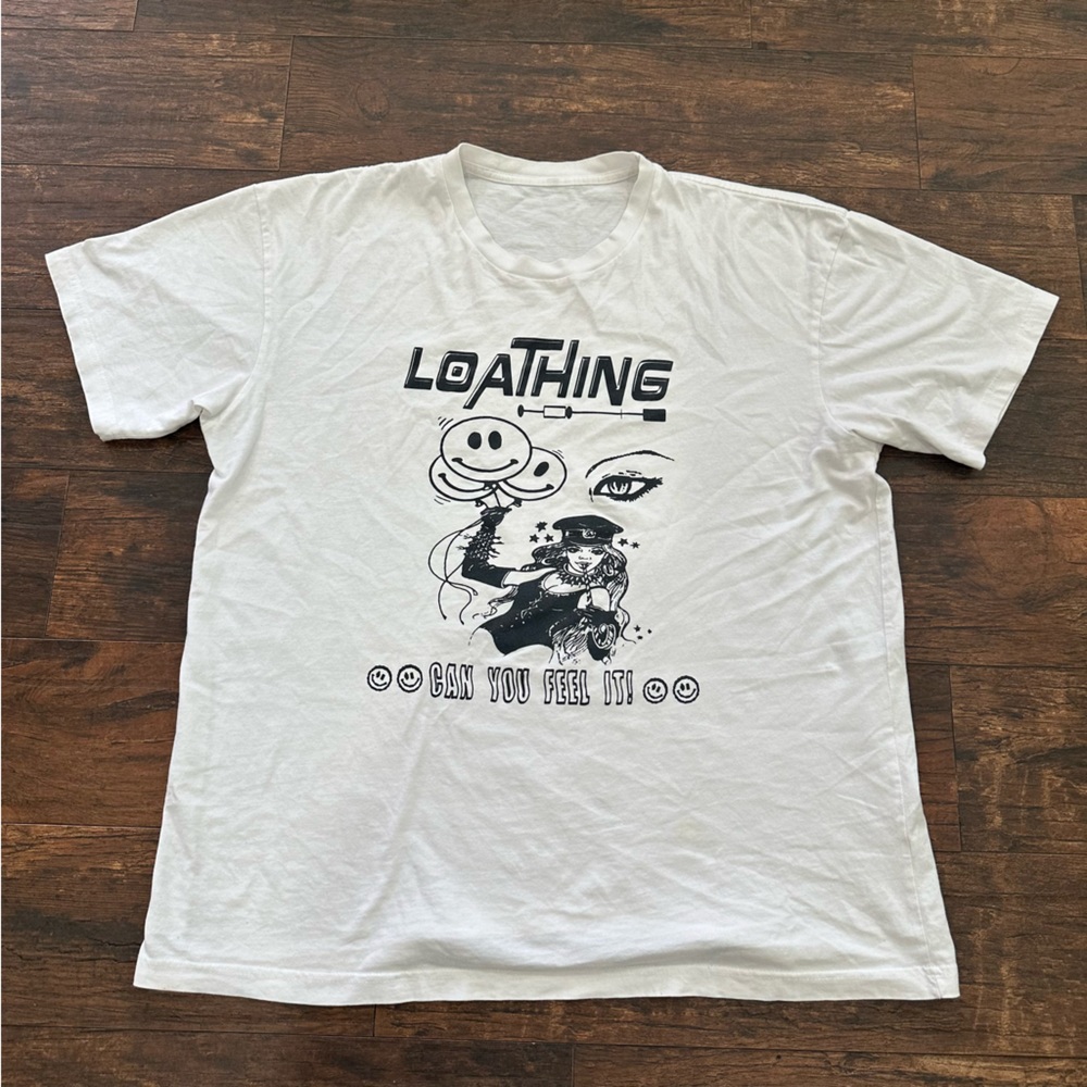 Vintage white oversized short sleeve T - shirt